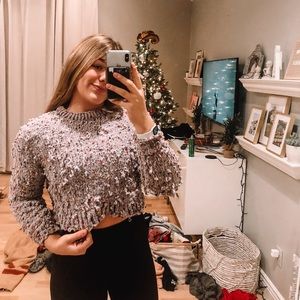 confetti cropped sweater
